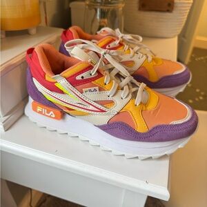 Fila Women's Multicolor Sneakers - Orange, Purple, Yellow